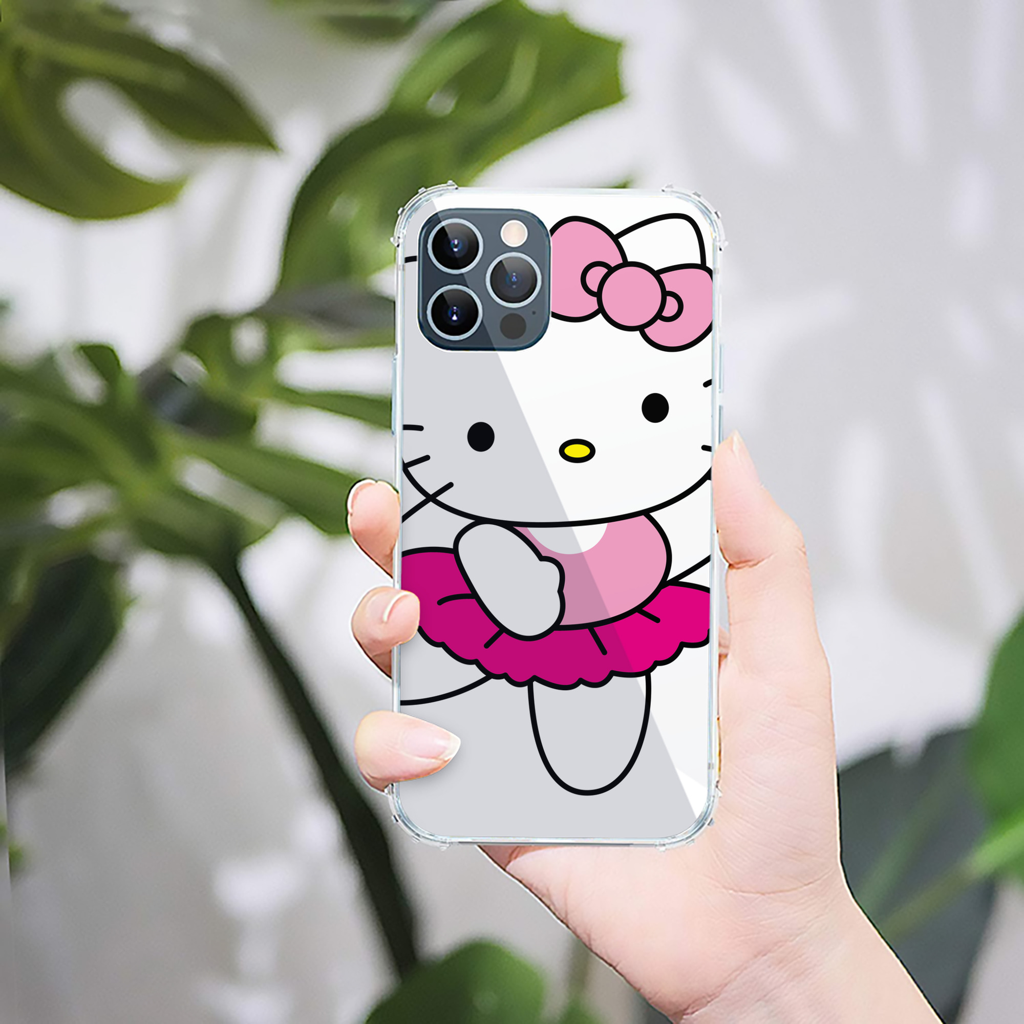 （画像用） Hello Kitty ハローキティ 【iPhone 12シリーズ対応】透明スマホケース（クリアソフトケース）